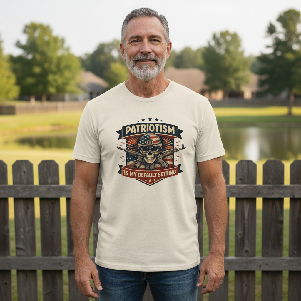 Patriotism is My Default Setting T-Shirt – Classic Heavyweight Cotton Tee